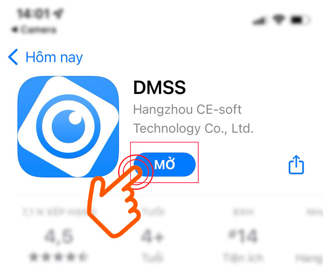 cài đặt ứng dụng DMSS