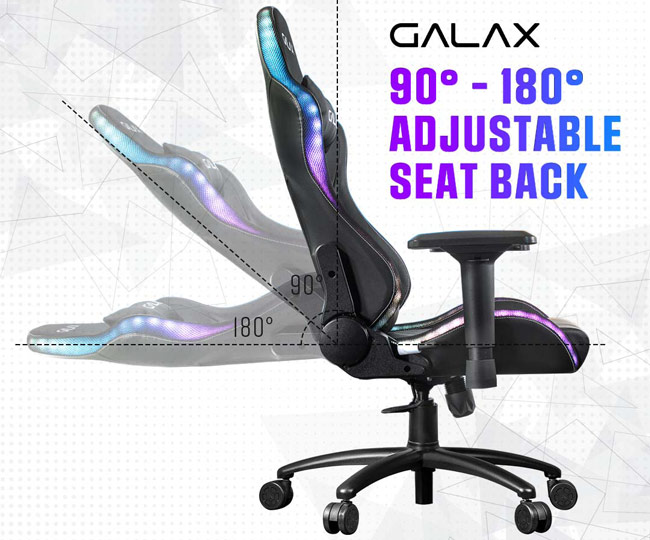 ngả lưng 180 độ ghế Galax GC01s plus rgb black