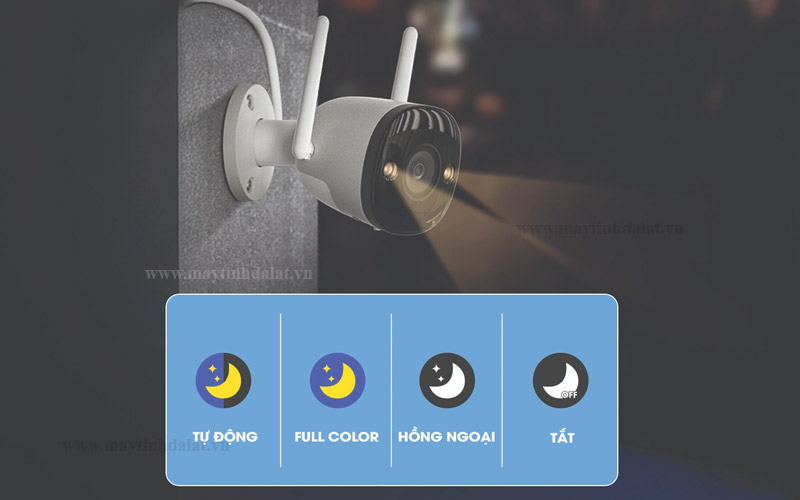 4 chế độ ghi hình ban đêm thông minh với hình ảnh Full Color rực rỡ