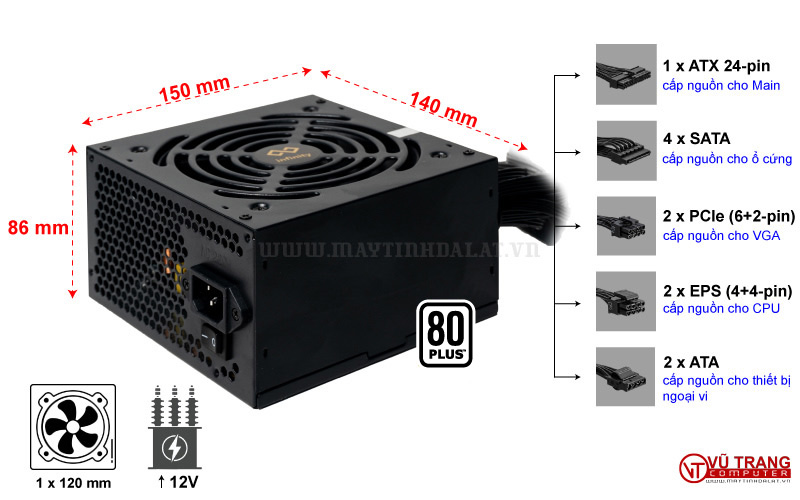 NGUỒN MÁY TÍNH INFINITY ECO 650W 80 PLUS