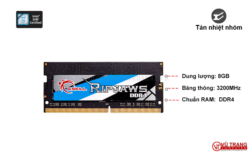 ram LAPTOP Skill RIP JAWS 8GB DDR4 Bus 3200MHz