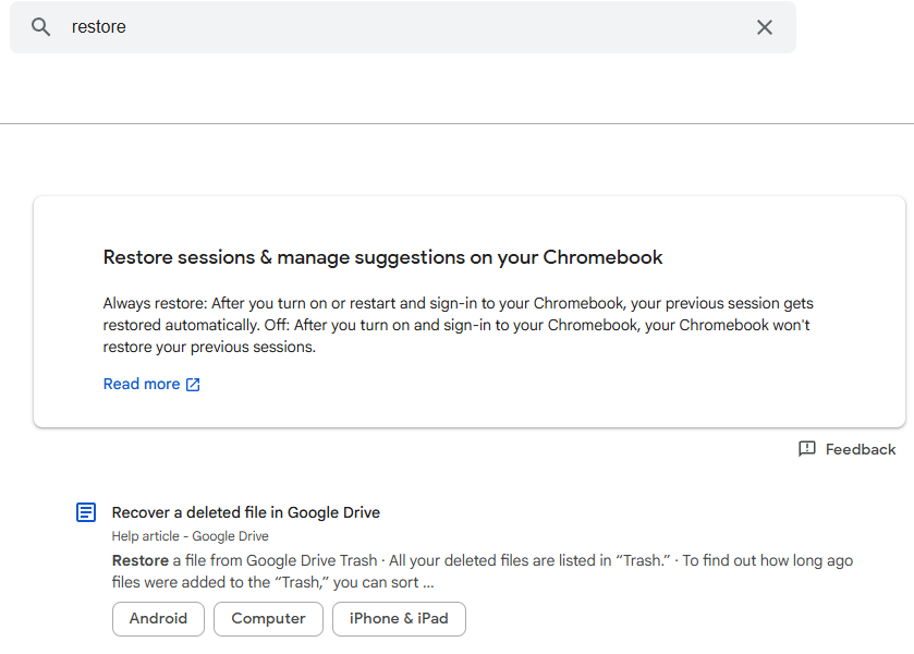 Recover a deleted file in Google Drive