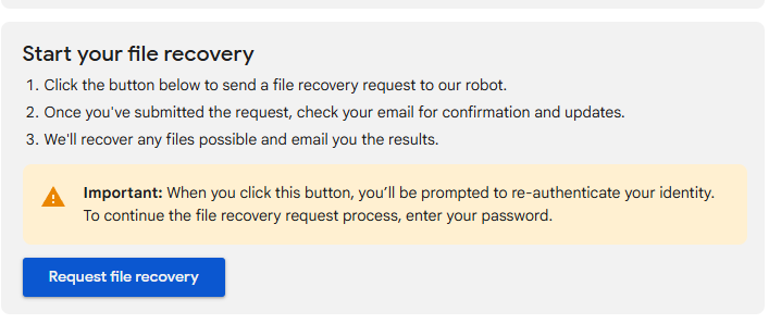  Request file recovery