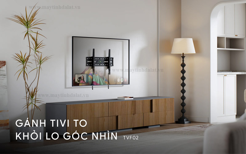 Giá treo tivi gắn tường HyperWork TVF02 màu đen chính hãng