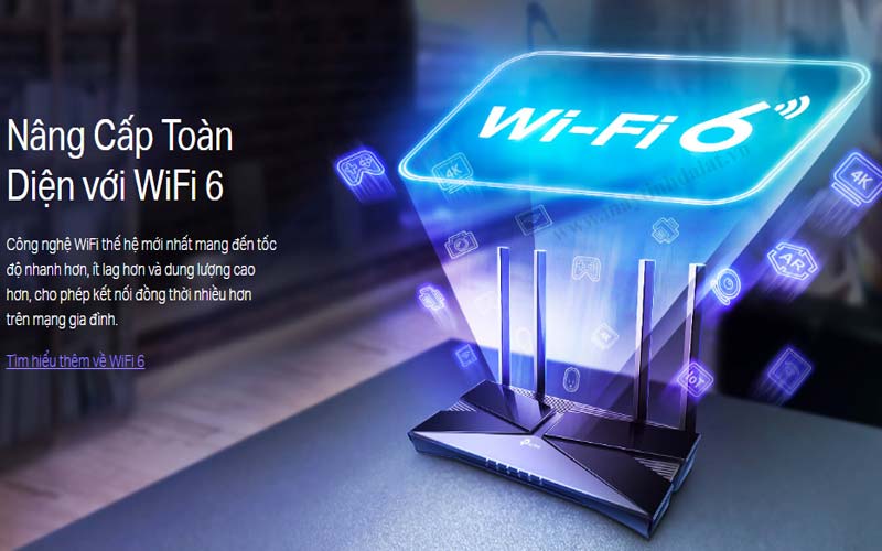 Tốc độ Wi-Fi 6 AX1800 của Archer AX23 trên hai băng tần