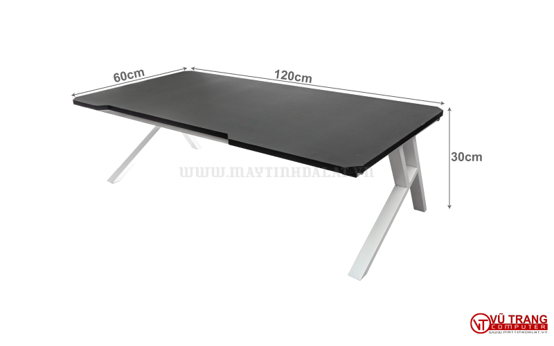 bàn bệt 1m2 kim loại mặt gỗ carbon chân chữ K