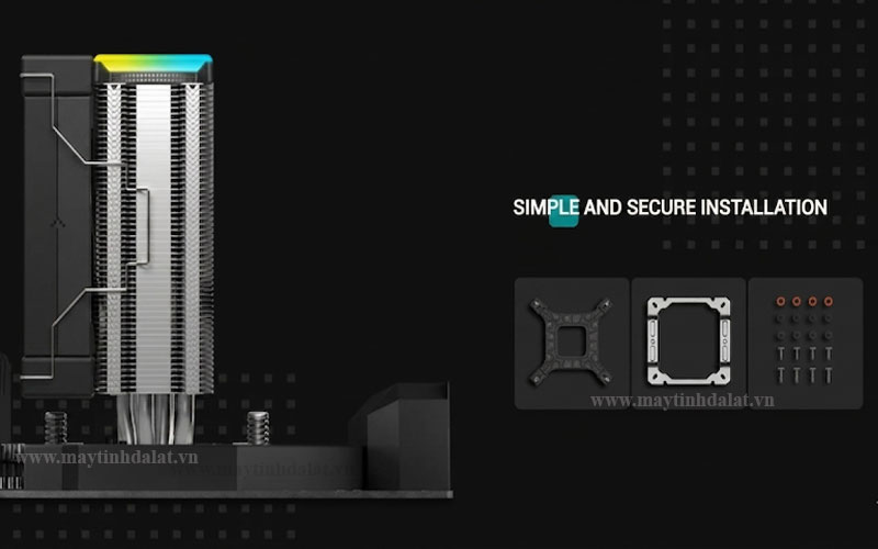 Bộ ngàm gá kim loại Simple and Secure Installation chắc chắn và an toàn của DeepCool