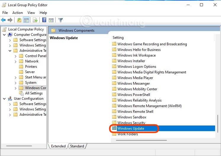 Tắt cập nhật Windows 11 bằng Group Policy Editor