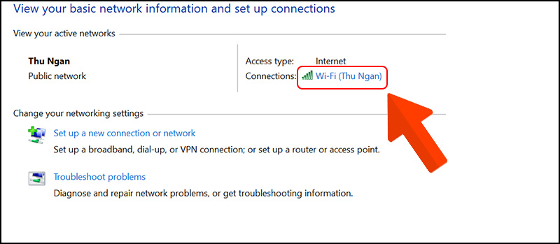 Cách xem pass wifi đang kết nối với máy tính trên hệ điều hành Windows 10