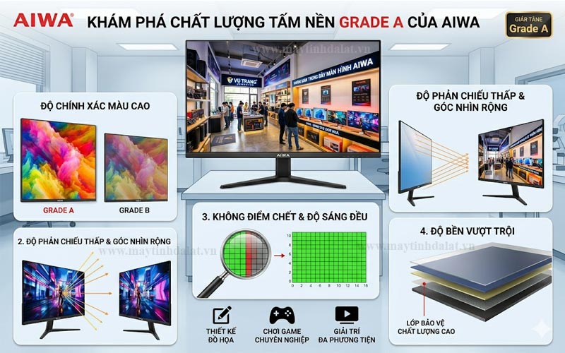 Chất lượng hiển thị trung thực và sắc mỏng tràn viền ấn tượng của màn hình AIWA
