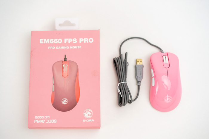 chuột máy tính màu hồng E-Dra EM660 lite