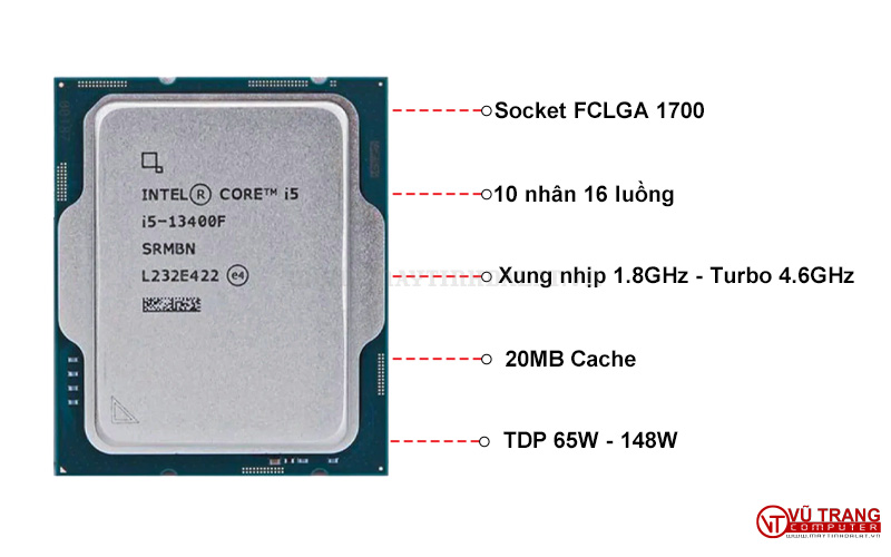 CPU Intel Core I5 13400F Tray Giá Rẻ