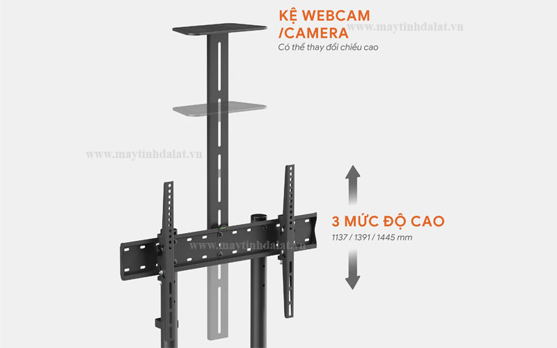 Trục điều chỉnh độ cao 3 mốc linh hoạt trên giá treo tivi HyperWork Core Stand TVC01