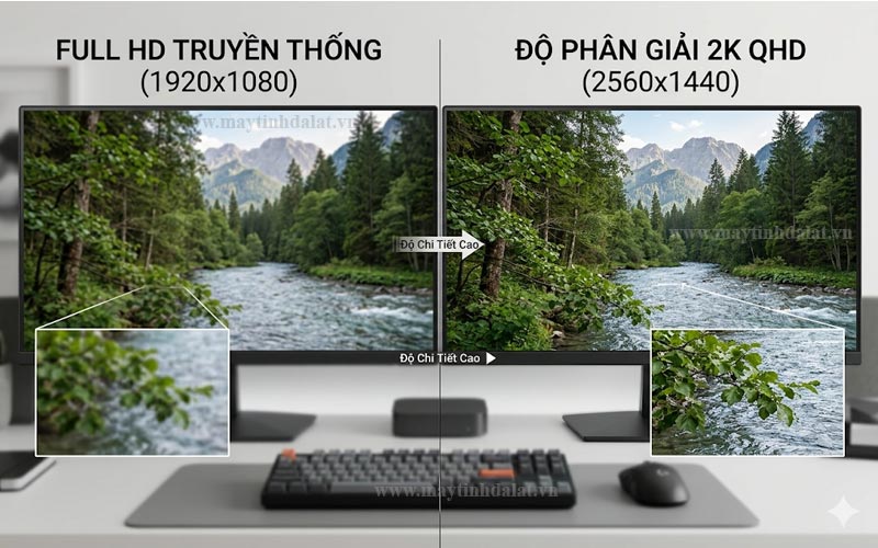 Không gian hiển thị sắc nét và chi tiết gấp đôi với độ phân giải QHD 2K