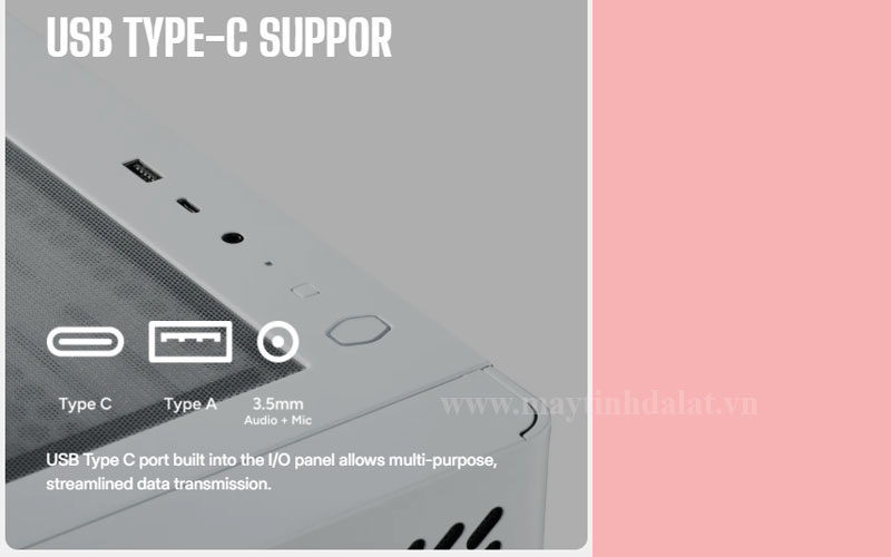 Cổng kết nối mặt trên với USB-C tiện lợi