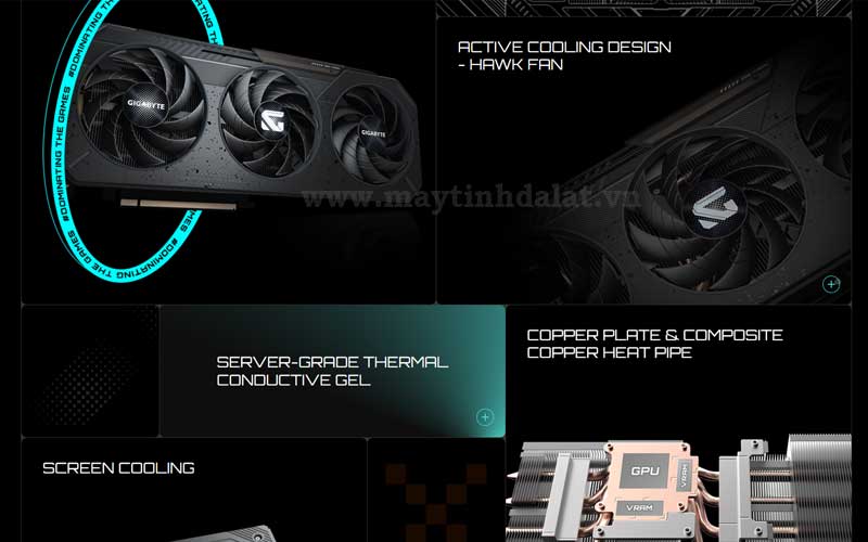 Tản nhiệt WINDFORCE 3X giúp RX 9060 XT vận hành mát mẻ, yên tĩnh