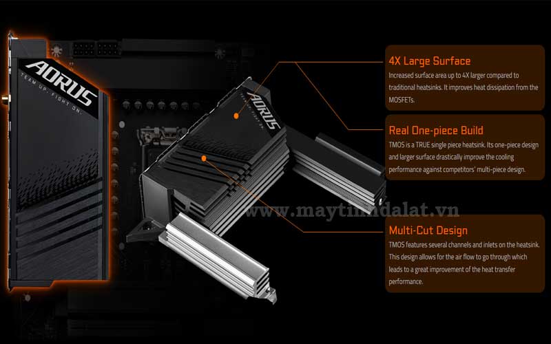 Hệ thống tản nhiệt Fins-Array tản nhiệt VRM hiệu quả trên bo mạch chủ
