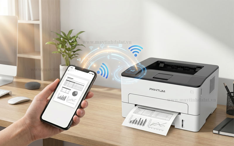 Trải nghiệm in ấn di động thông minh qua Wi-Fi và NFC trên Pantum P3010DW
