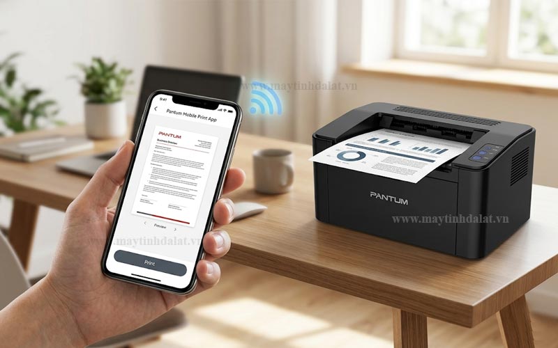 Trải nghiệm in ấn từ điện thoại qua Wi-Fi trên máy in Pantum P2505W