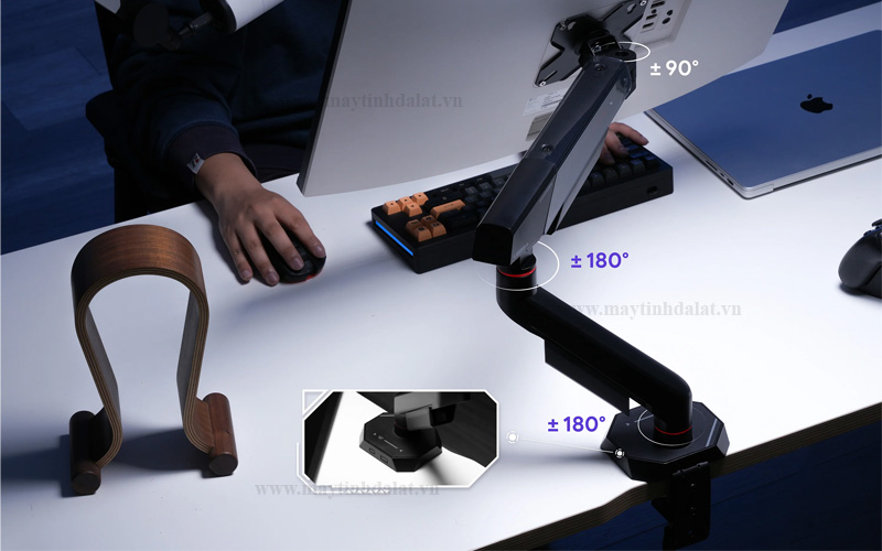 Cơ chế lắp ráp Topside mặt bàn tiện lợi cùng hệ thống khay giấu dây cáp thẩm mỹ