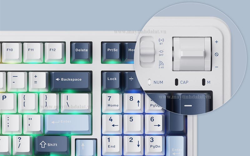 Kết nối linh hoạt Tri-Mode không dây 2.4G, Bluetooth và cáp Type-C trên Machenike KG98