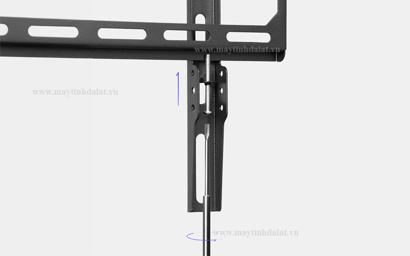 Khung hở thoát nhiệt và khóa chốt an toàn trên giá treo tivi HyperWork TVF01
