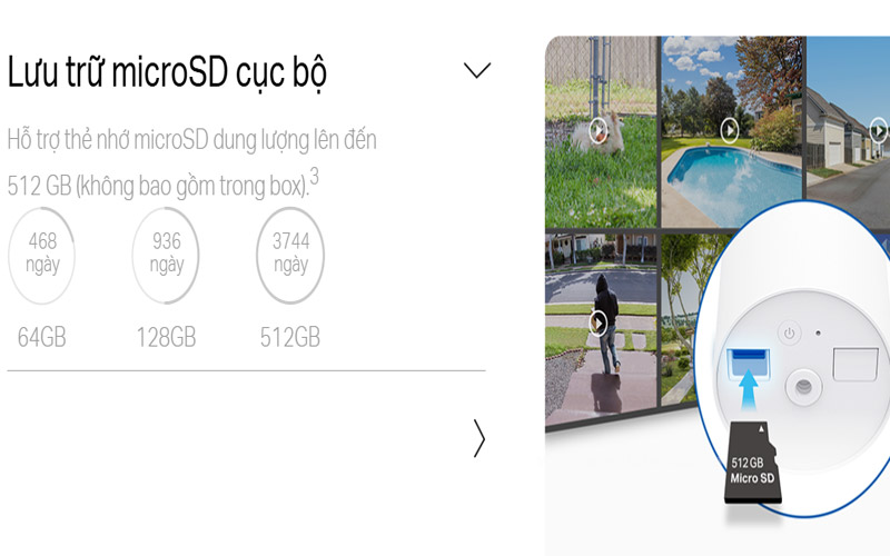 Hỗ trợ thẻ nhớ 512GB và đàm thoại 2 chiều trên Tapo C410