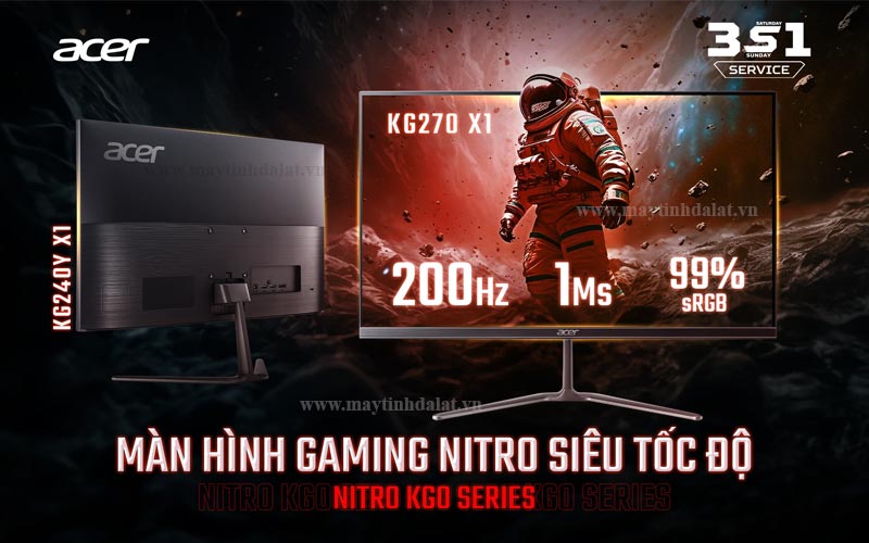 Màn hình phẳng Gaming Acer Nitro KG270 X1 kích thước 27 inch tần số quét 200Hz