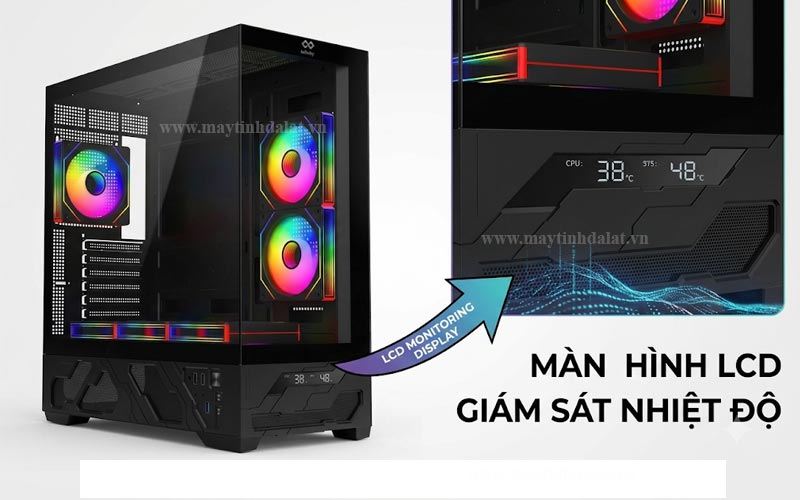 Màn hình LED kỹ thuật số hiển thị nhiệt độ CPU và GPU tích hợp trên vỏ case