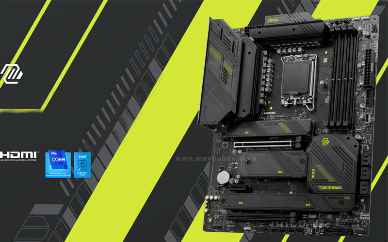 Thiết kế đen nhám nam tính của Mainboard MSI MAG Z790 TOMAHAWK MAX WIFI
