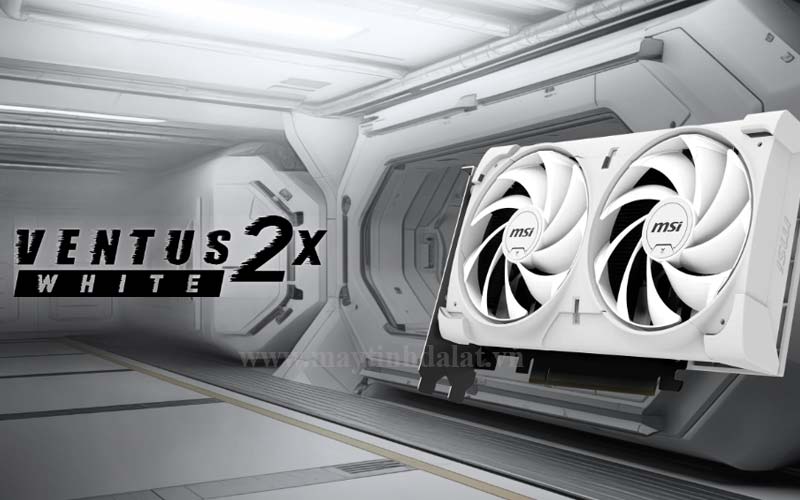 Card đồ họa MSI RTX 5060 Ventus 2X OC White góc nhìn chính diện