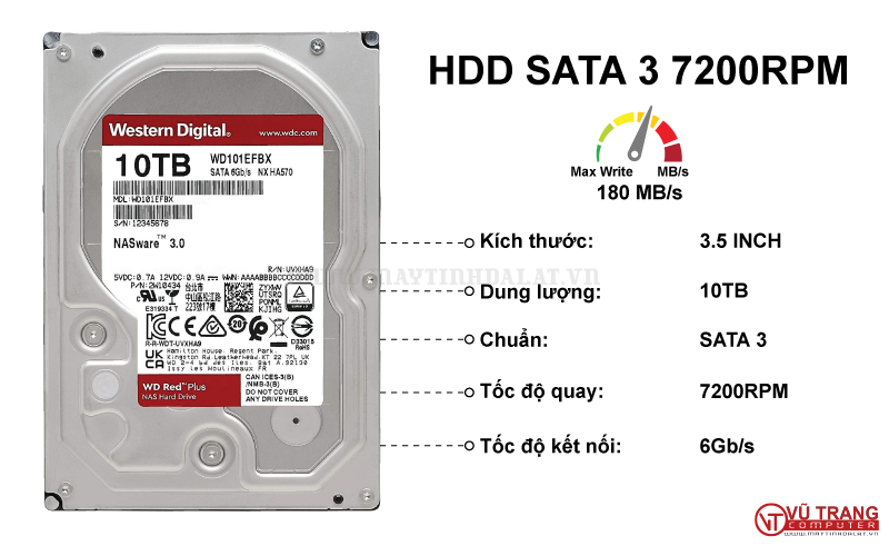 Ổ cứng HDD WD Red Plus 10TB
