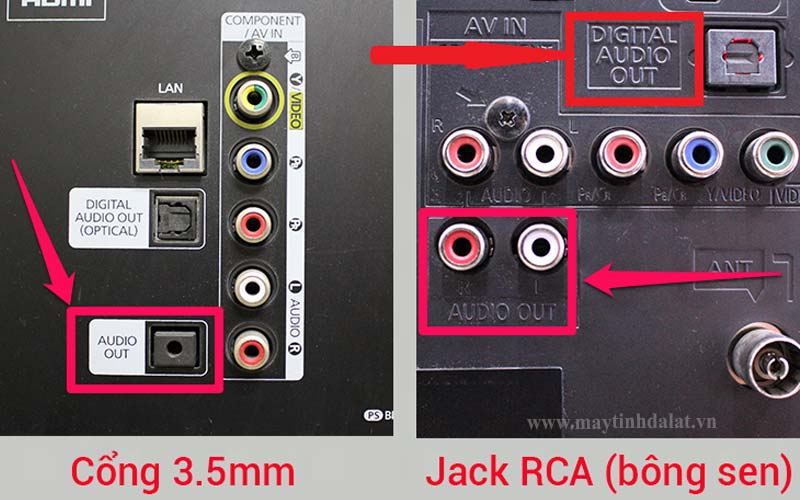 Cách phân biệt cổng Optical, cổng bông sen RCA và cổng 3.5mm