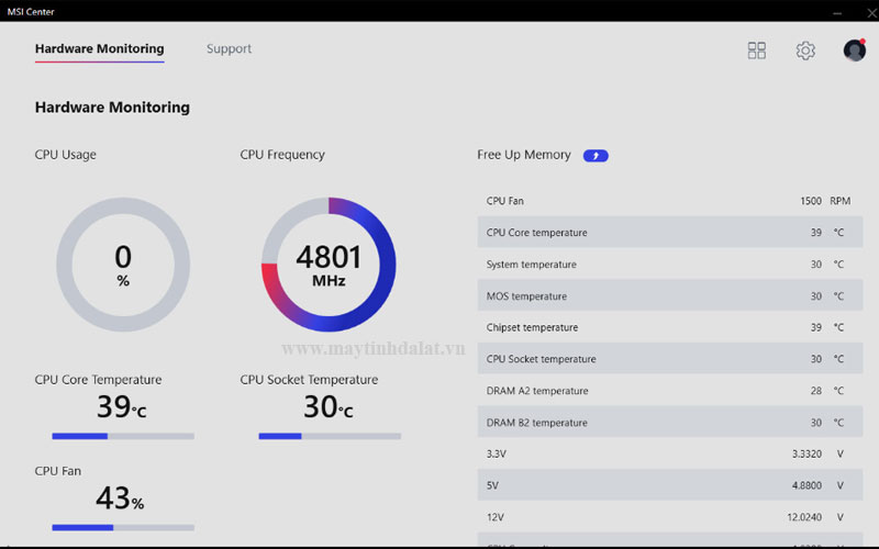 Quản lý tản nhiệt thông minh với Frozr AI Cooling trong MSI Center