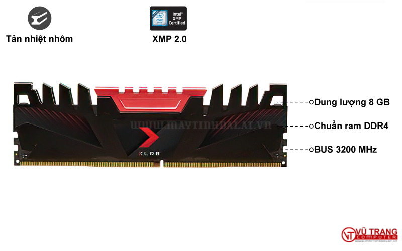 RAM PNY XLR8 GAMING 8GB (1X8GB) DDR4 3200MHZ