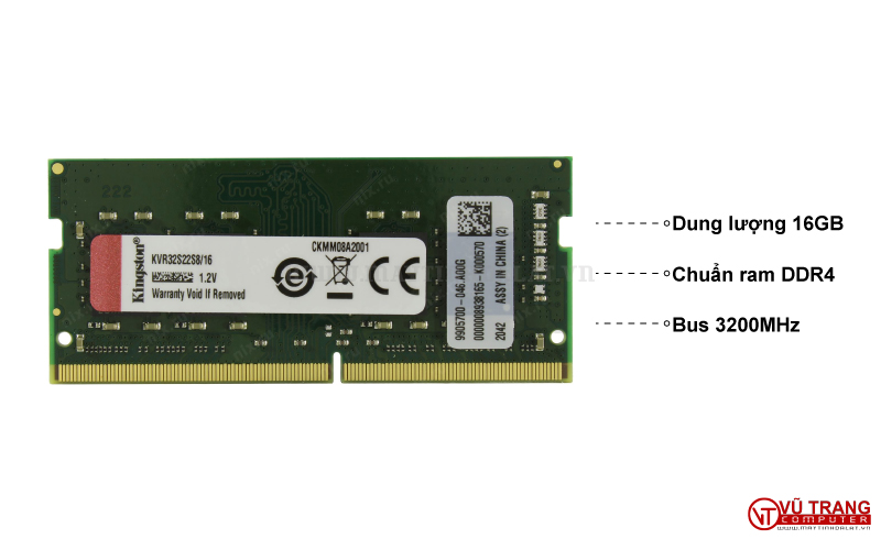 RAM LAPTOP KINGSTON 16GB DDR4 3200MHZ SODIMM