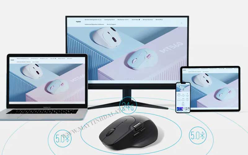 Chuột không dây Rapoo MT560 hỗ trợ nhiều chuẩn kết nối