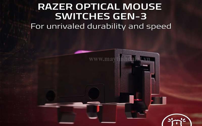 Switch quang học thế hệ 3 trên chuột Razer Cobra với độ bền 90 triệu lần nhấn