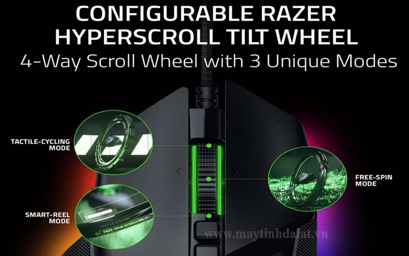 Bánh xe cuộn HyperScroll Tilt Wheel với nhiều chế độ linh hoạt