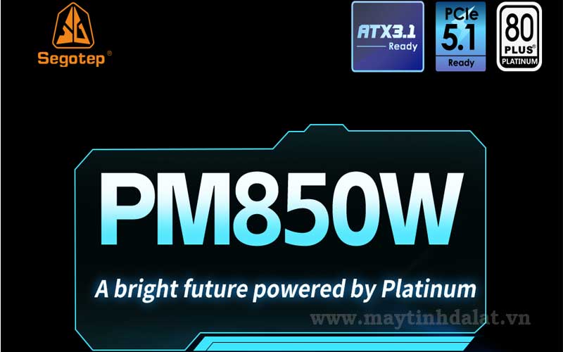 Nguồn SEGOTEP PM850W đạt chuẩn 80 Plus Platinum, hiệu suất cao