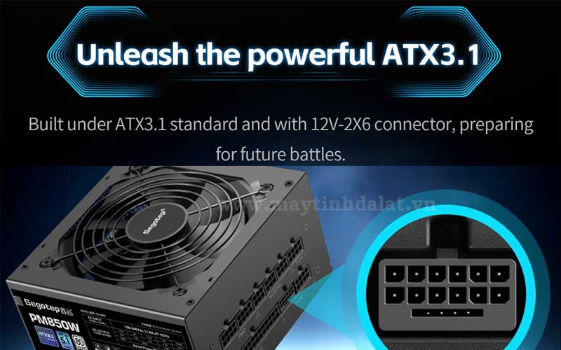 SEGOTEP PM850W hỗ trợ PCIe 5.1 và ATX 3.1 cho card đồ họa mới