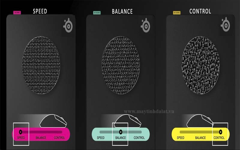So sánh bề mặt vải dệt của lót chuột (pad) Speed (trơn, mịn) và Control (nhám, rít)