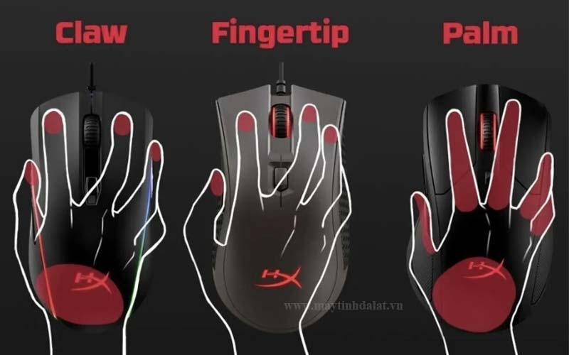 So sánh 3 kiểu cầm chuột gaming phổ biến: Palm Grip, Claw Grip và Fingertip Grip
