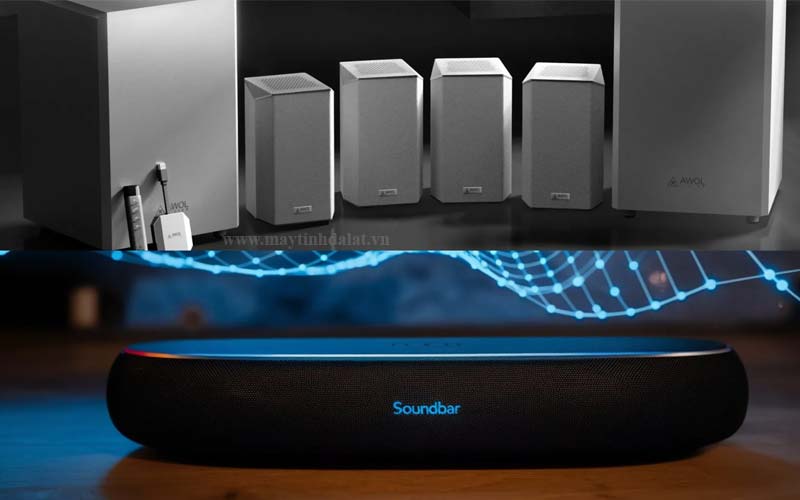 So sánh hệ thống loa máy tính 2.0 (gọn), 2.1 (bass mạnh) và Soundbar (thẩm mỹ)