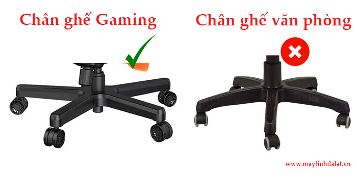 so sánh chân ghế gaming và chân ghế văn phòng