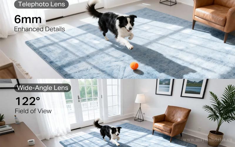 Khả năng zoom chi tiết cực nét của ống kính Tele 6mm trên Tapo C245D
