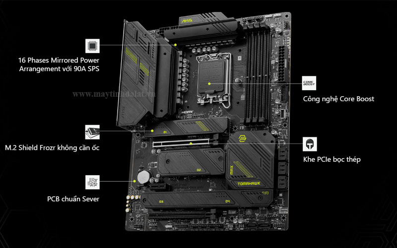 Hệ thống tản nhiệt VRM và M.2 Shield Frozr cao cấp trên MSI Z790