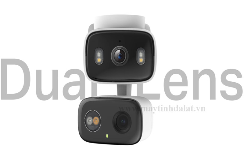 Hình ảnh camera Tapo C246D với thiết kế ống kính kép, một ống kính toàn cảnh và một ống kính quay quét