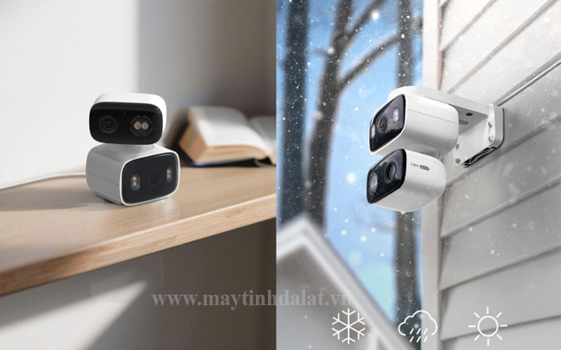 Hình ảnh camera Tapo C246D lắp đặt ngoài trời, minh họa khả năng chống chịu thời tiết IP65