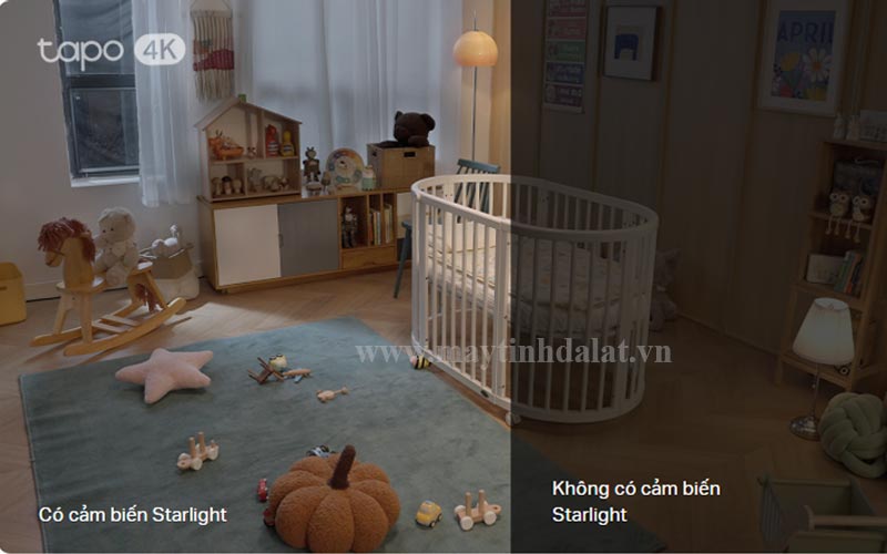Tapo C260 sử dụng cảm biến Starlight nhạy sáng kết hợp với đèn hồng ngoại vô hình 850nm